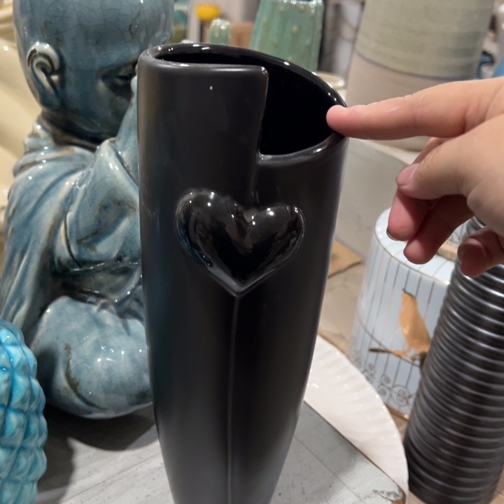 陶瓷花瓶摆件微瑕捡漏出高31口9公分