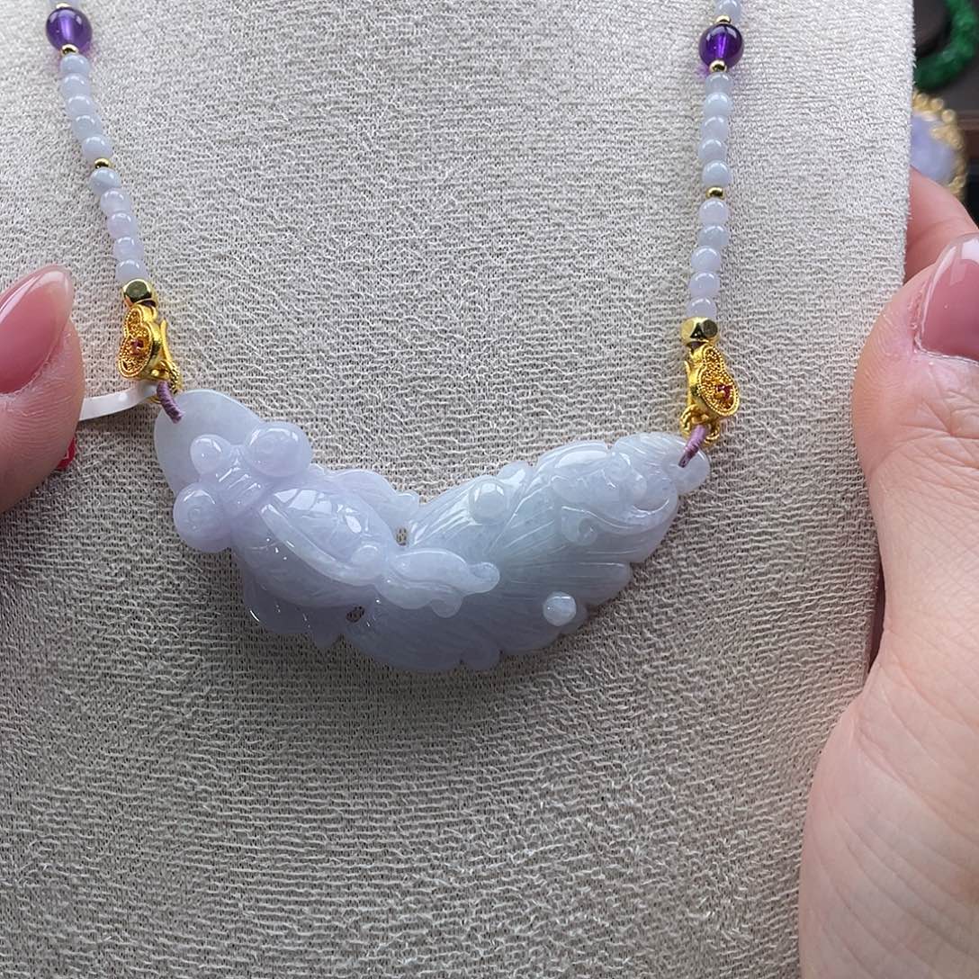 翡翠未镶嵌颈饰代编织