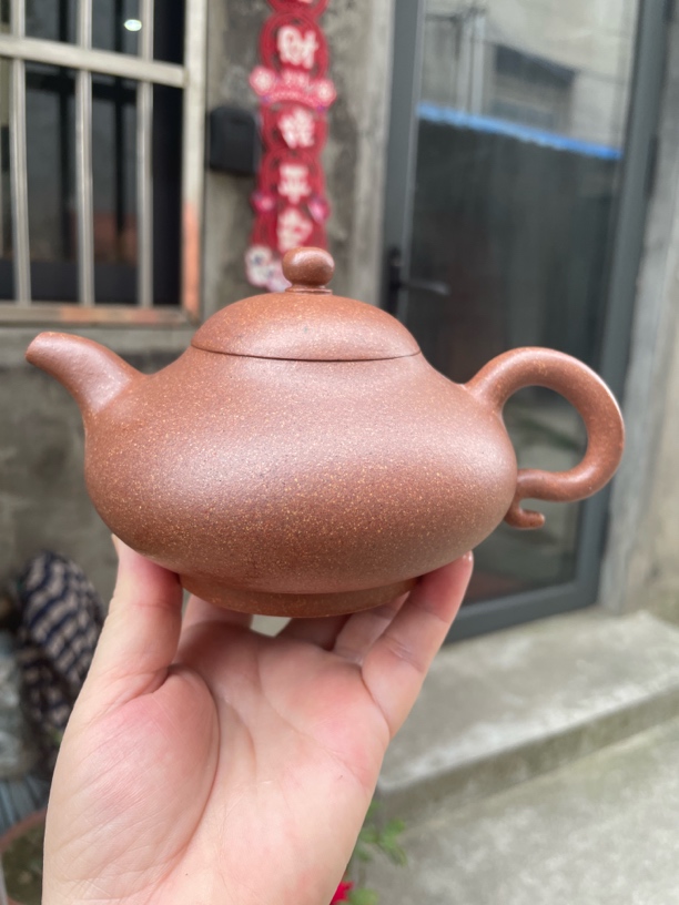 宜兴紫砂壶泡茶壶，玉韵，红降坡，半手工制作，容量360cc水平壶茶具