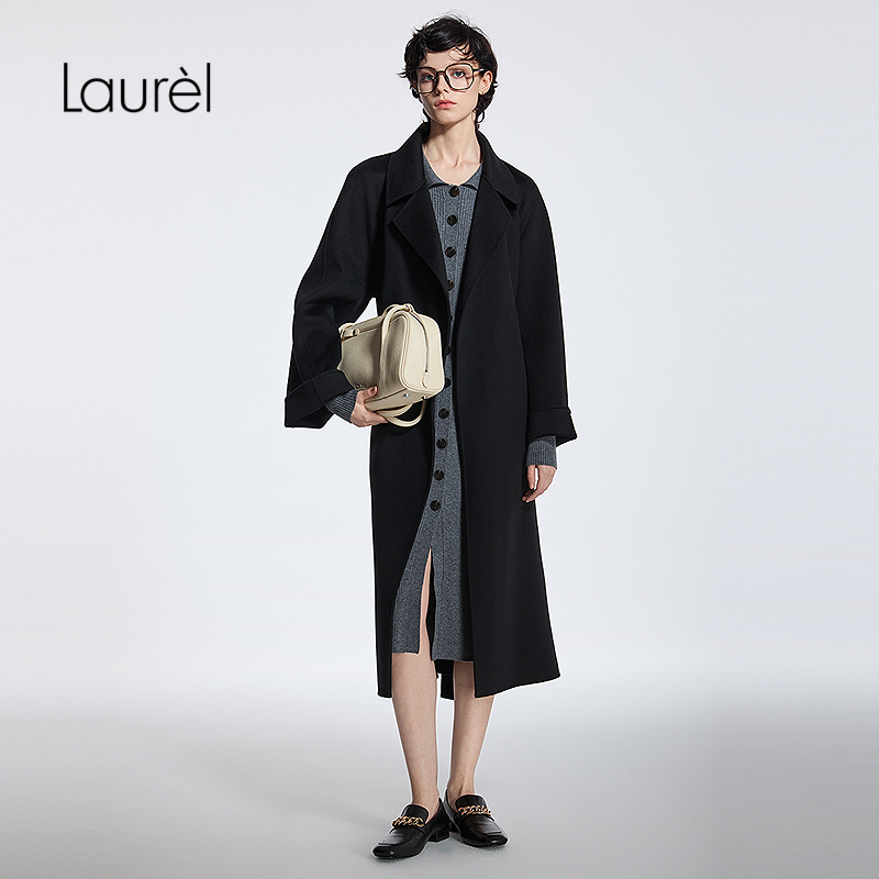 【粉丝专享】Laurel劳芮25秋新款经典系带长款大衣LWD364D02100