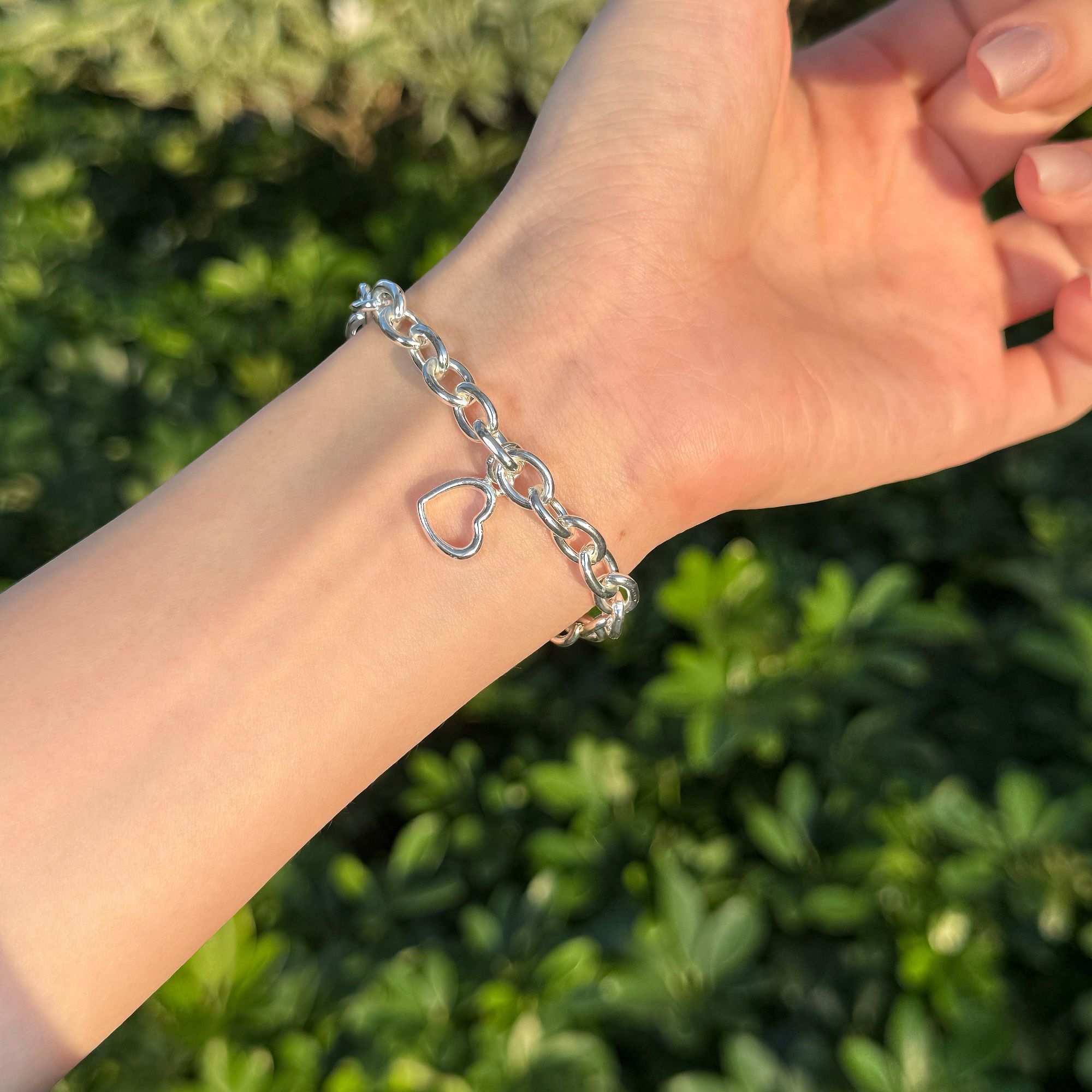 足银手链 【假一罚四】足银999中古风爱心O字链时尚百搭清冷感139