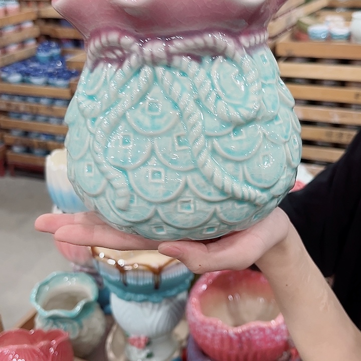 有孔.凑单10元陶瓷花盆发货！