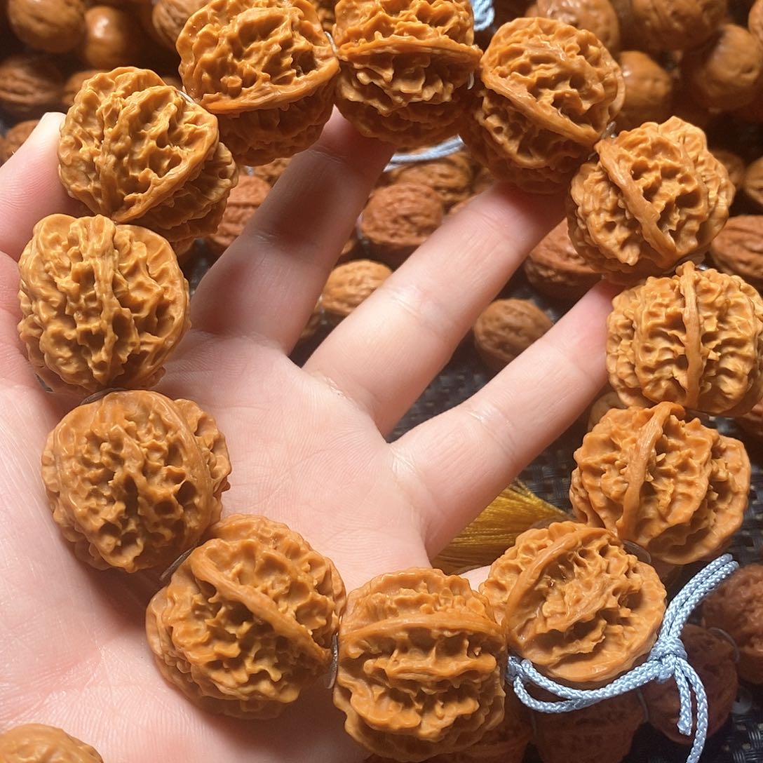 文玩核桃手串粗筋八棱手训