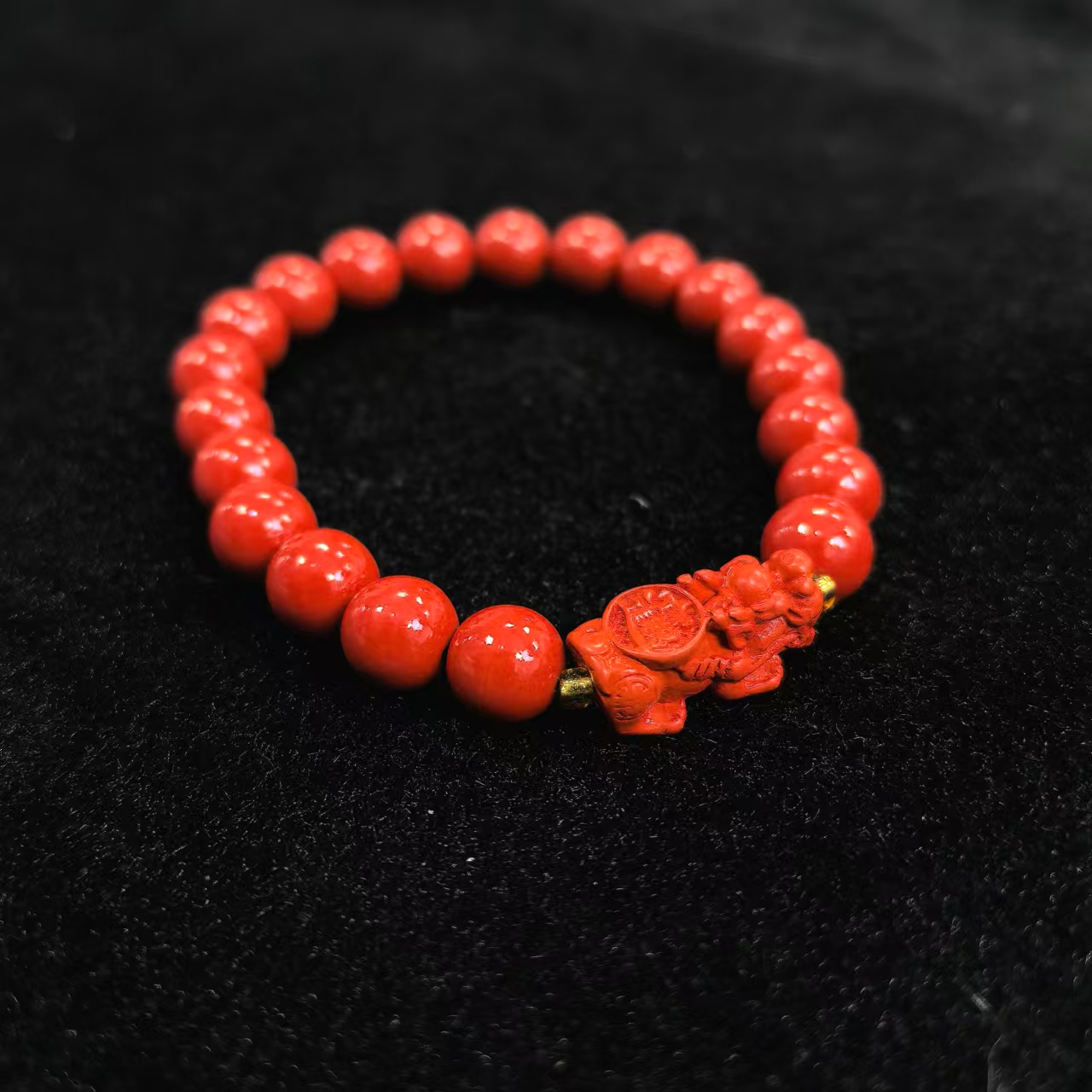 含辰砂工艺品S7592【任会长珠宝】紫金朱砂貔貅手串-多样性只发一件