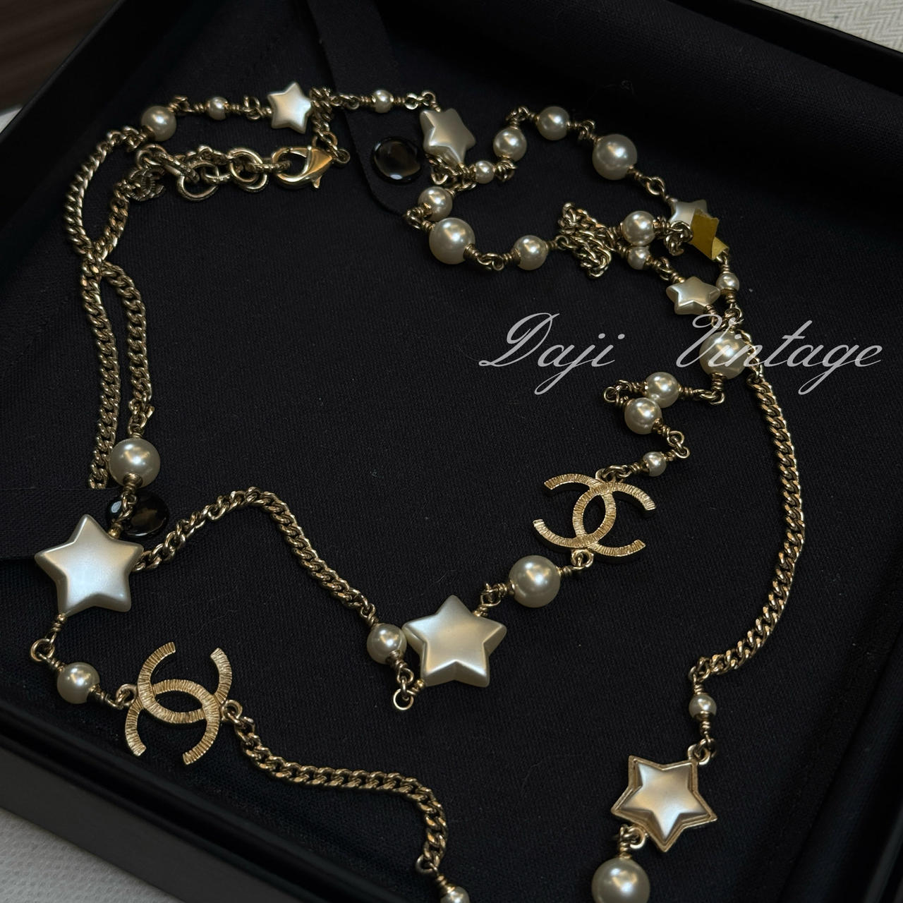 99新 Chanel/香奈儿 大吉中古/Chanel香奈儿金色双c星星珍珠长项