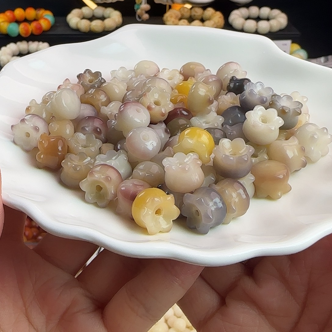 手串菩提根/象牙果卡12多肉葡萄铃兰花20颗