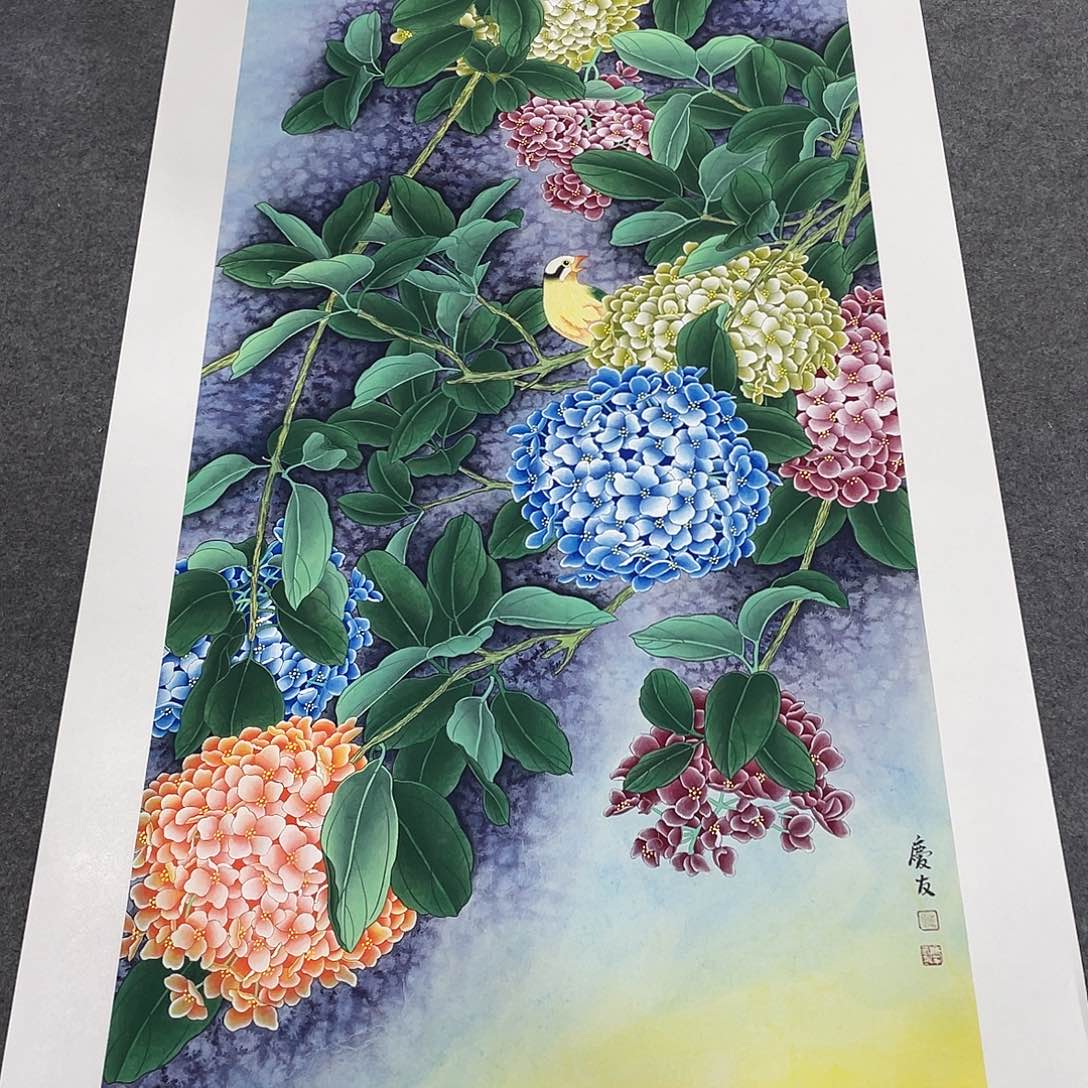国画今天上午国画作品展示