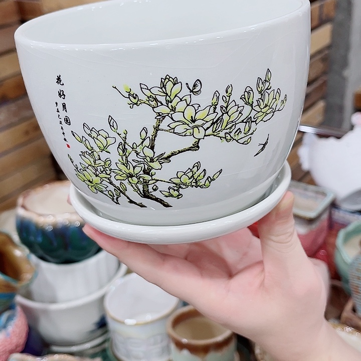 有孔，凑10元包邮陶瓷花盆发货！