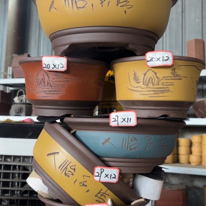 紫砂花盆100-6。          