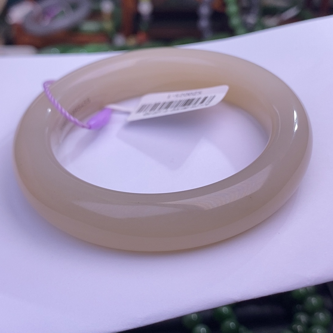 和田玉福利熟藕粉红粉脂膏55圈手镯未镶嵌