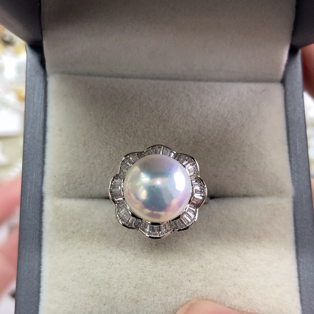 银S925镶嵌淡水珍珠戒指