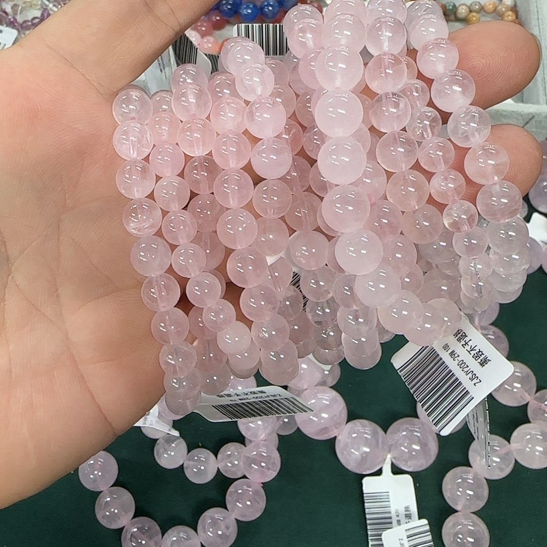 未镶嵌手链水晶紫马粉7-8