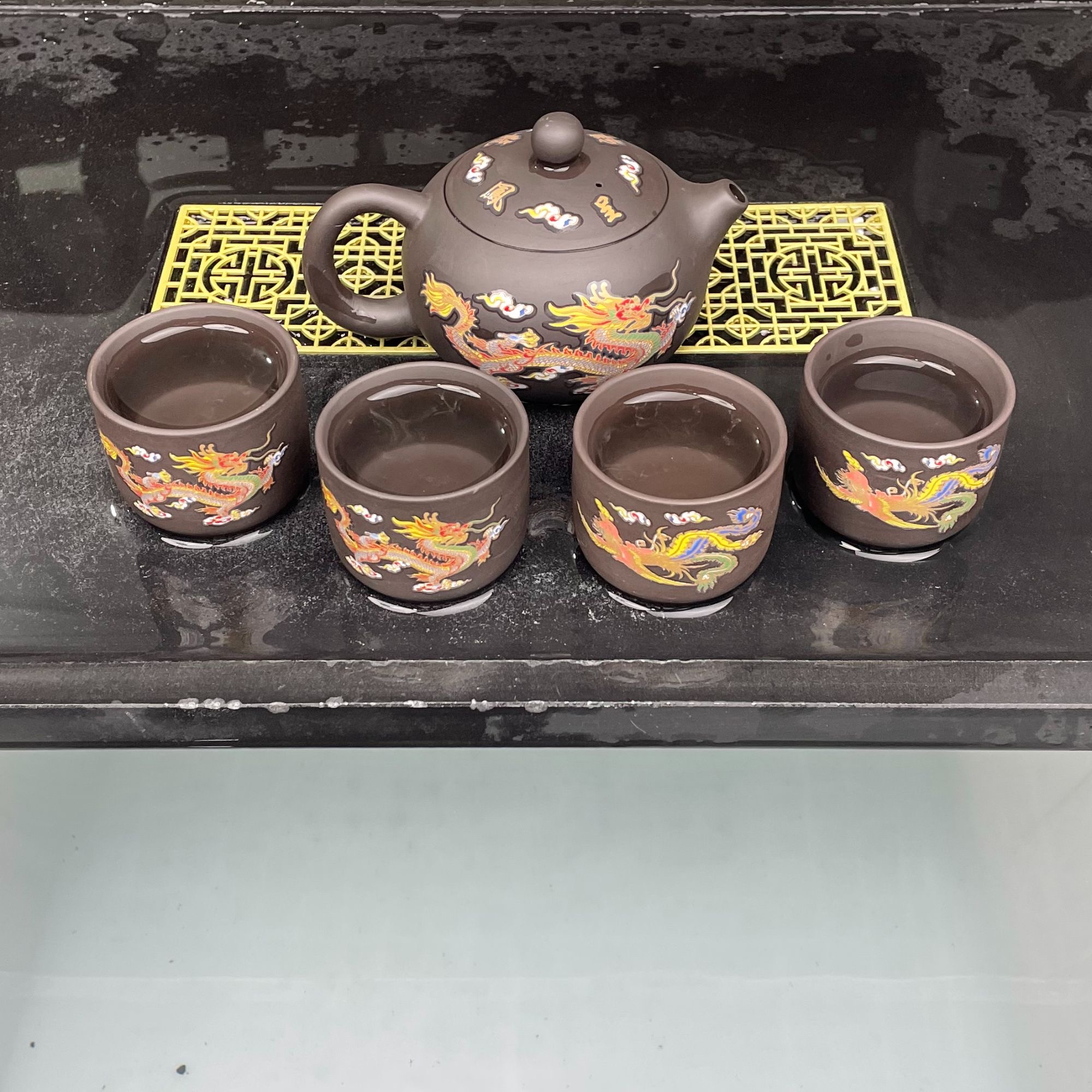 260毫升紫砂龙凤变色凤鸣西施壶一壶四杯五件套