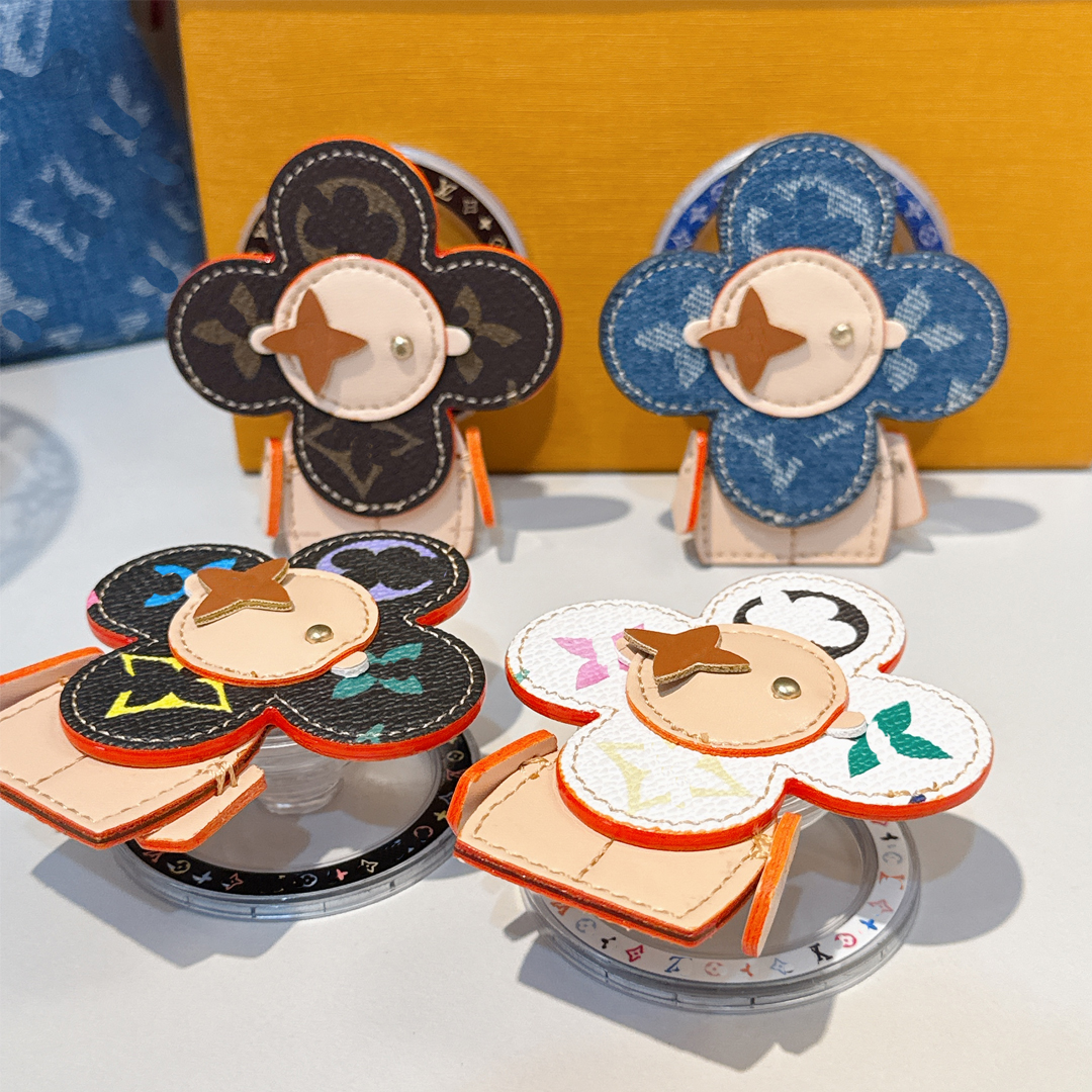 全皮款薇薇安磁吸支架适用于苹果15手机壳女款iPhone14promax毛绒