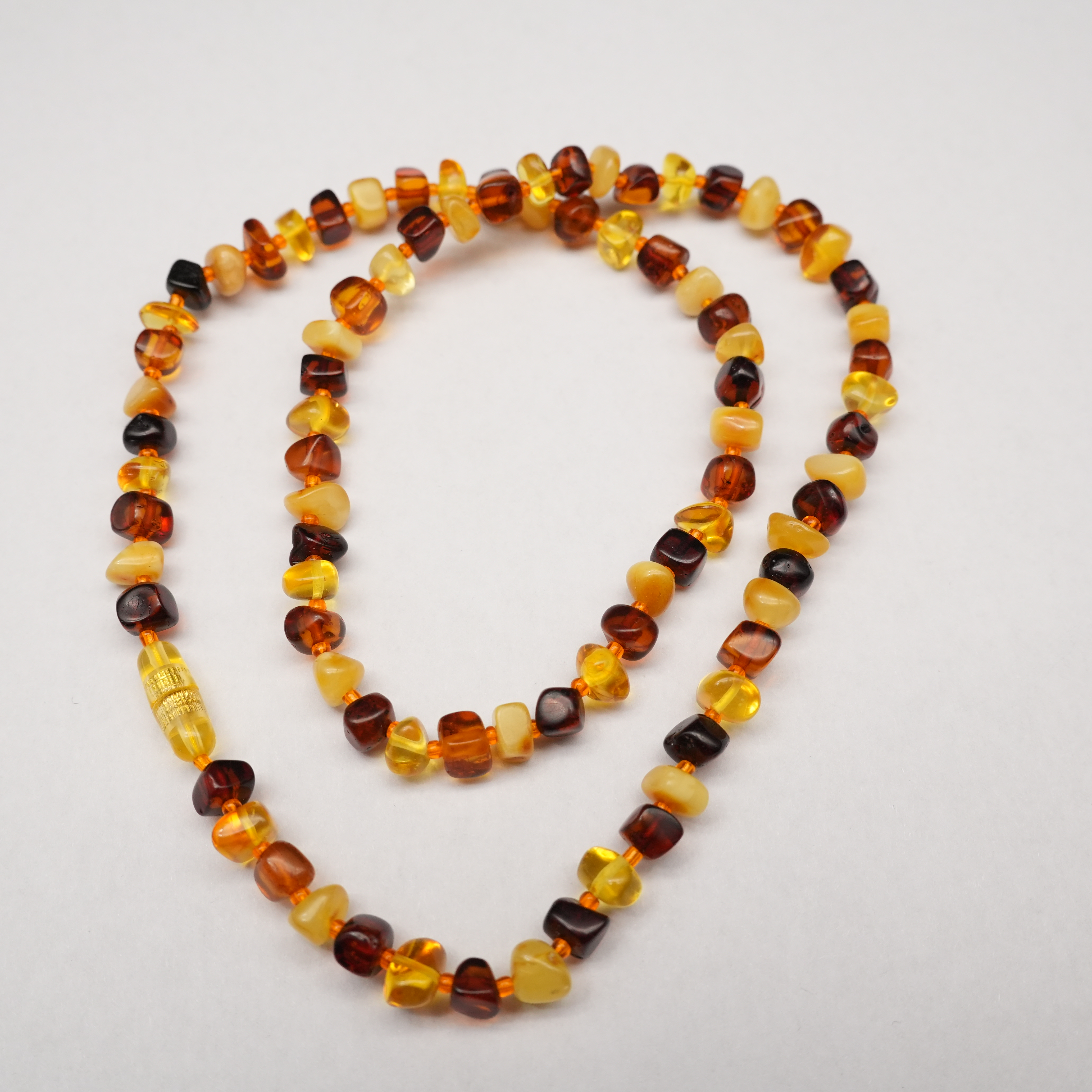 天然蜜蜡琥珀项链双色精美复古时尚手工长链