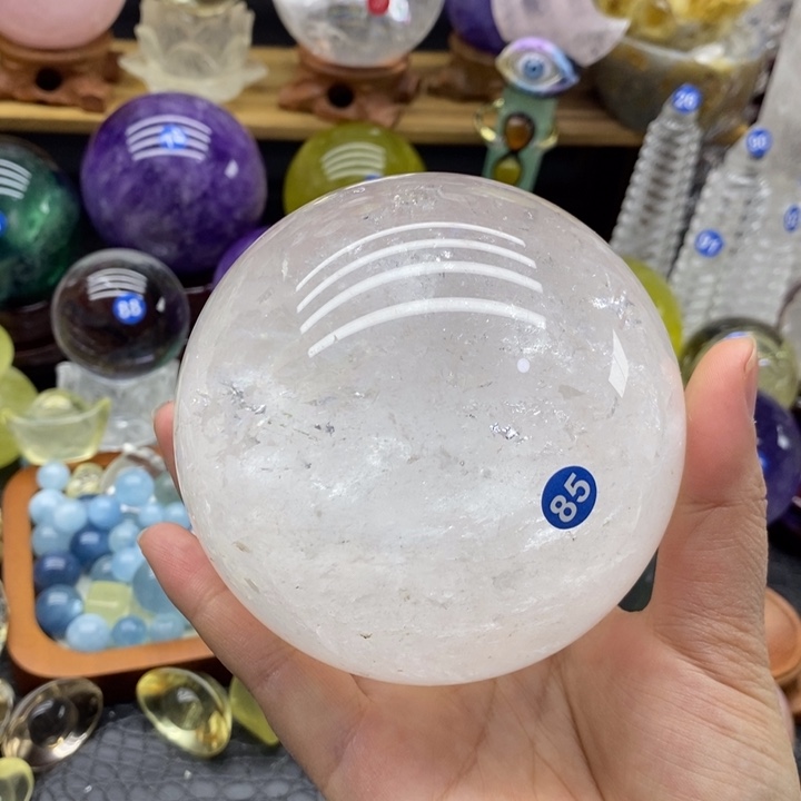 石材天然白水晶球