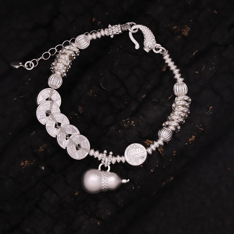 999.9银五帝钱葫芦盘缠新中式国潮手串