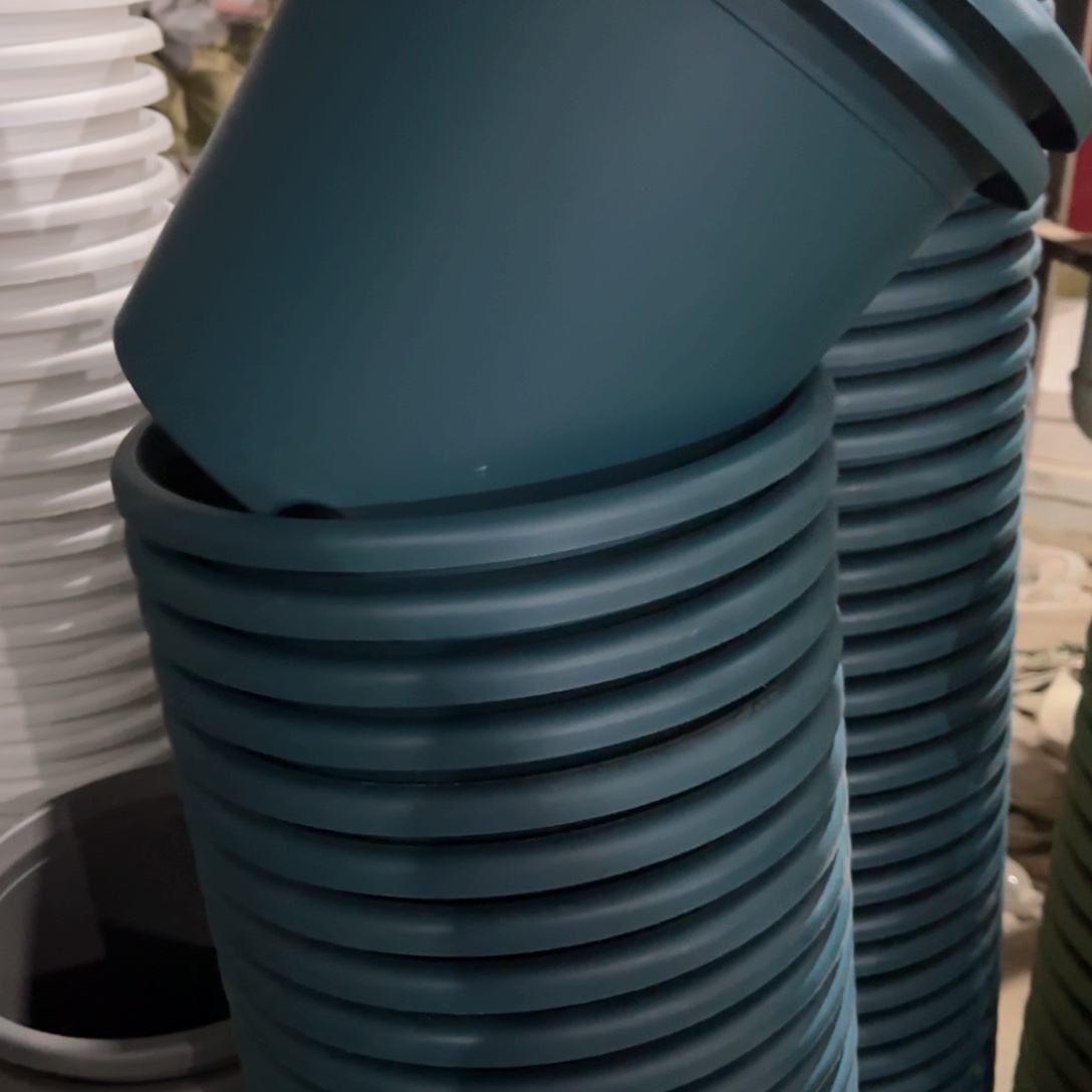 树脂四季盆6#无拖军绿5