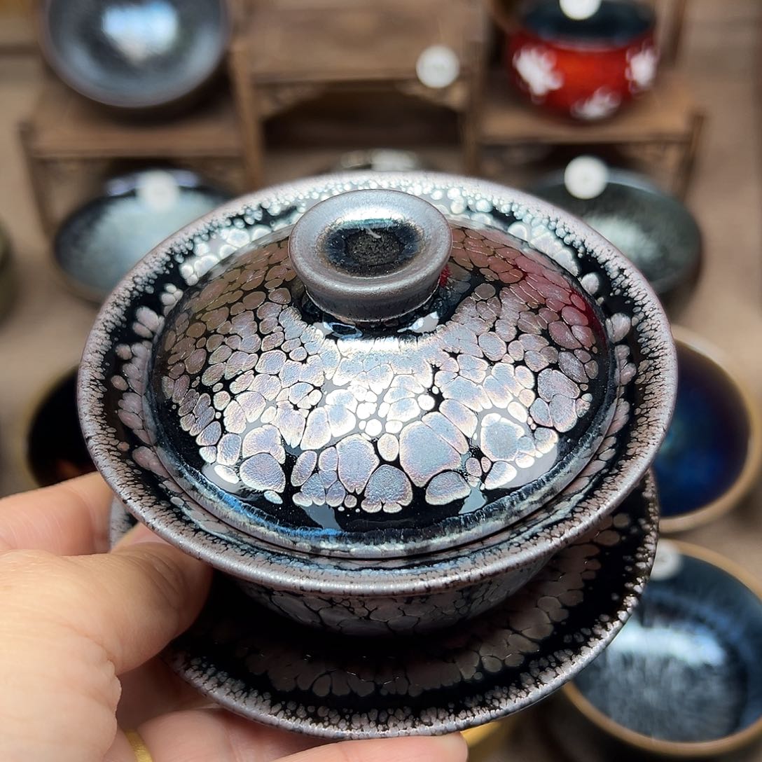 茶盏马*月建盏主人盖碗植