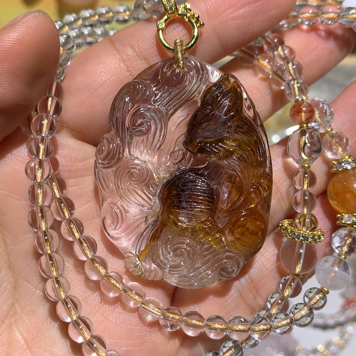 水晶颈饰未镶嵌天然