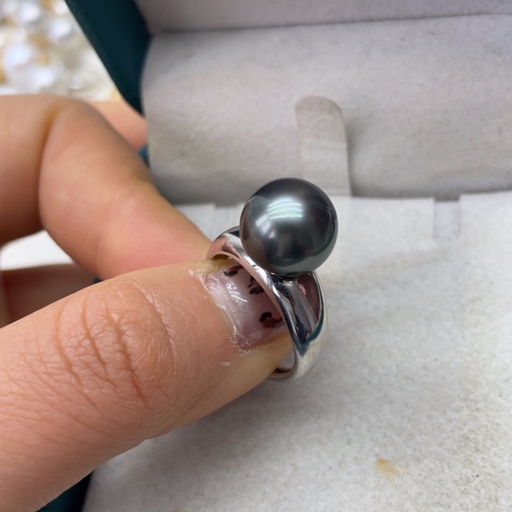 海水珍珠戒指银S925镶嵌