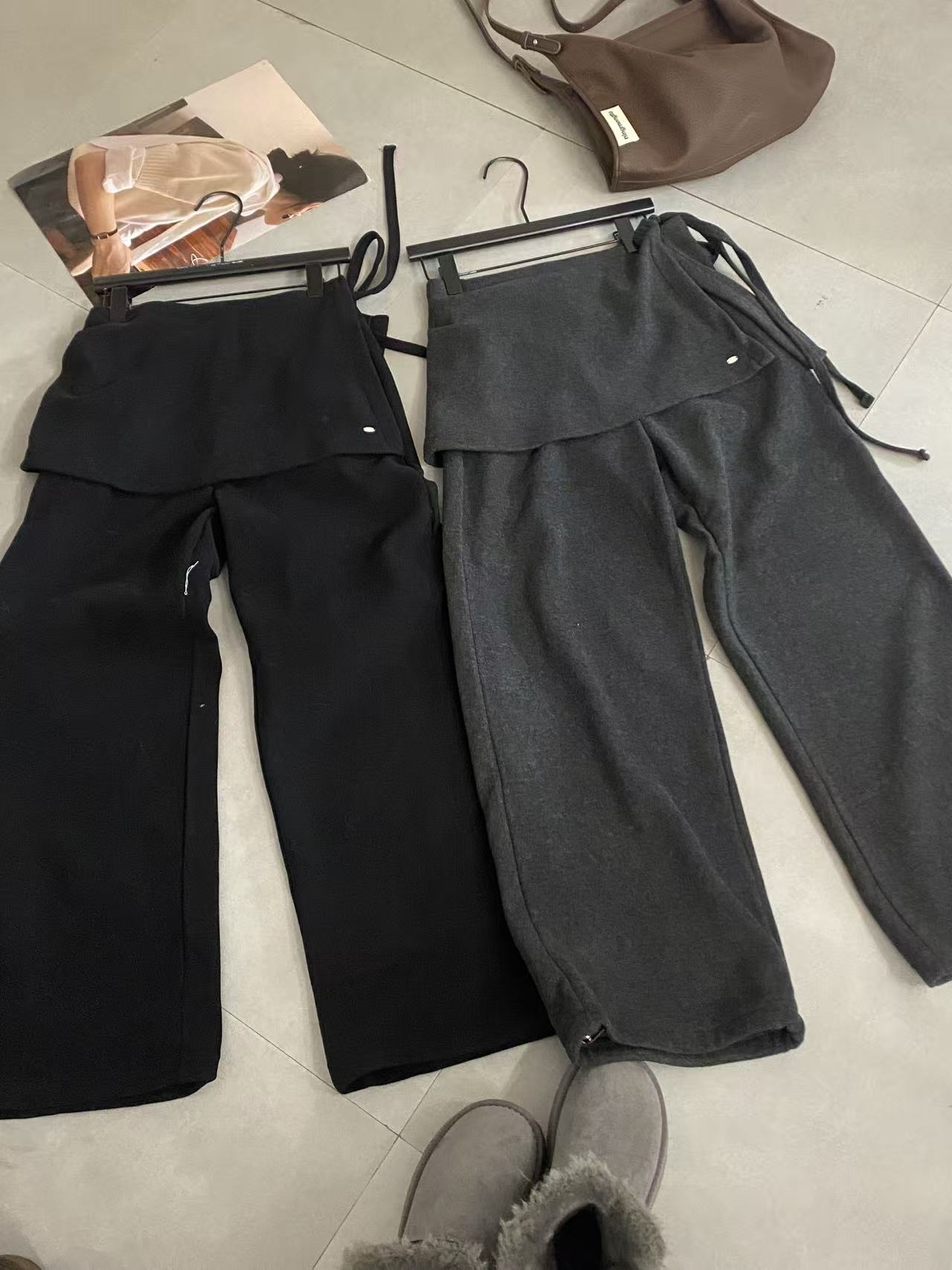 【ARONG阿荣家】裤子63162-黑色深灰-ML