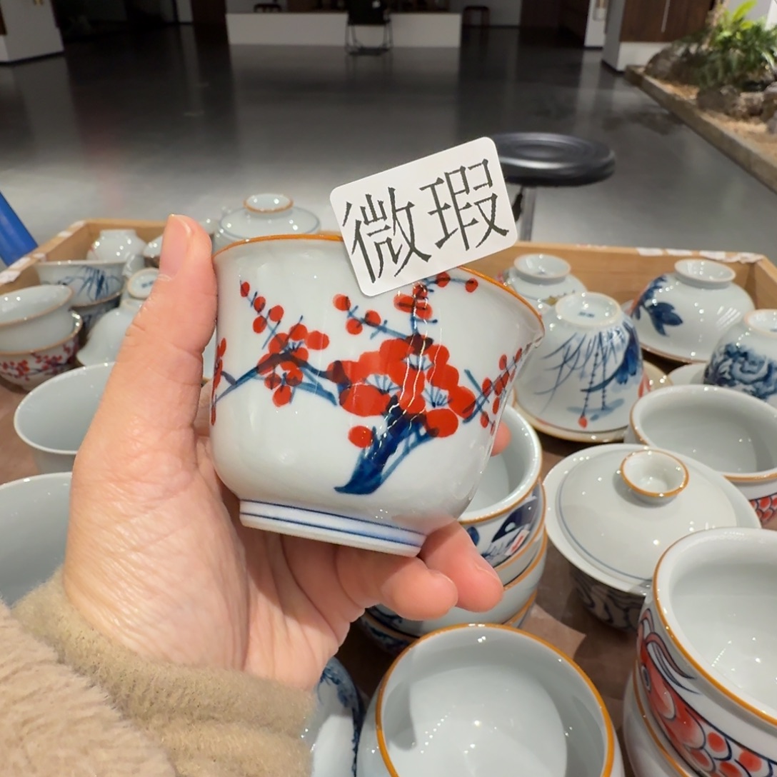 釉下手绘茶具微瑕