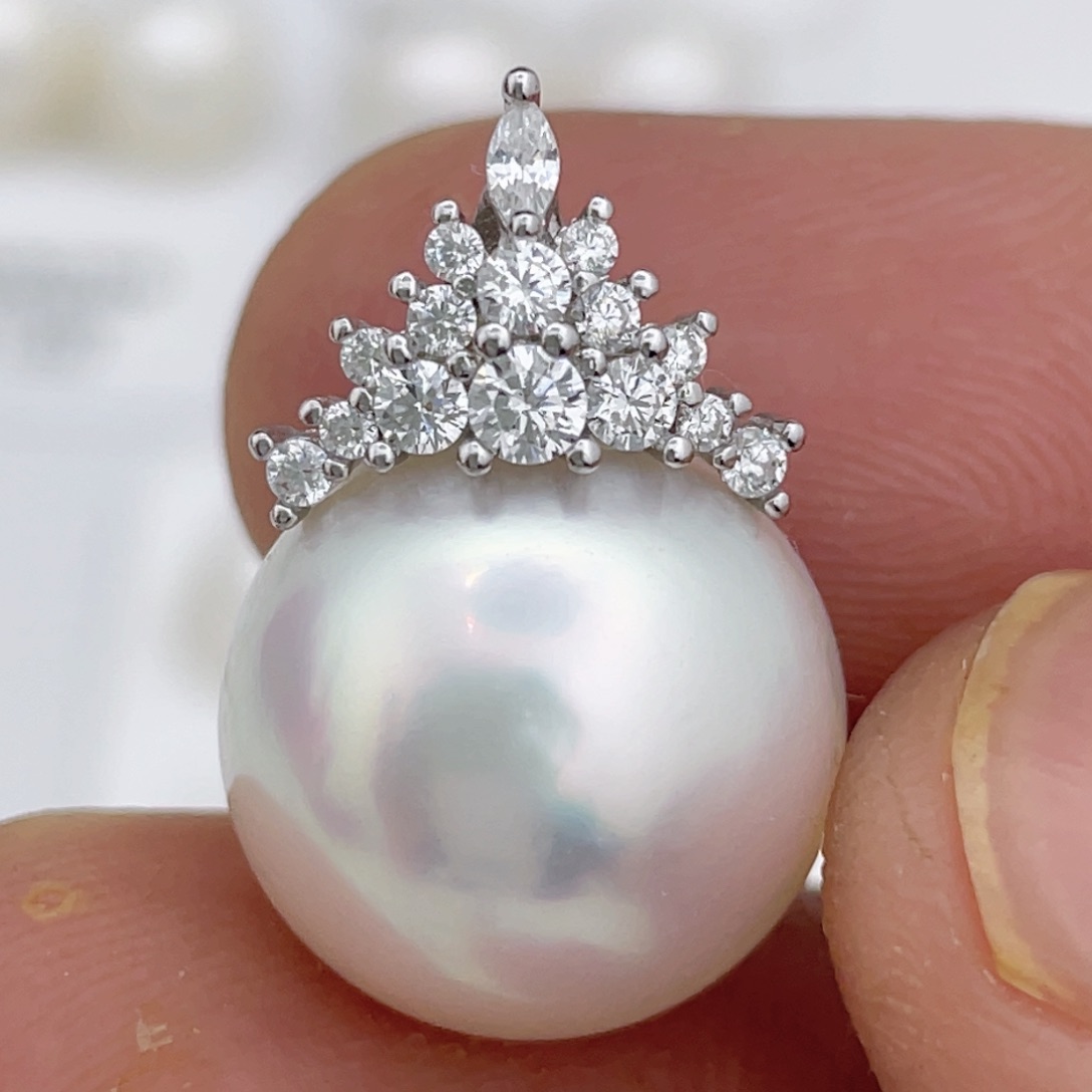 海水珍珠吊坠银S925镶嵌