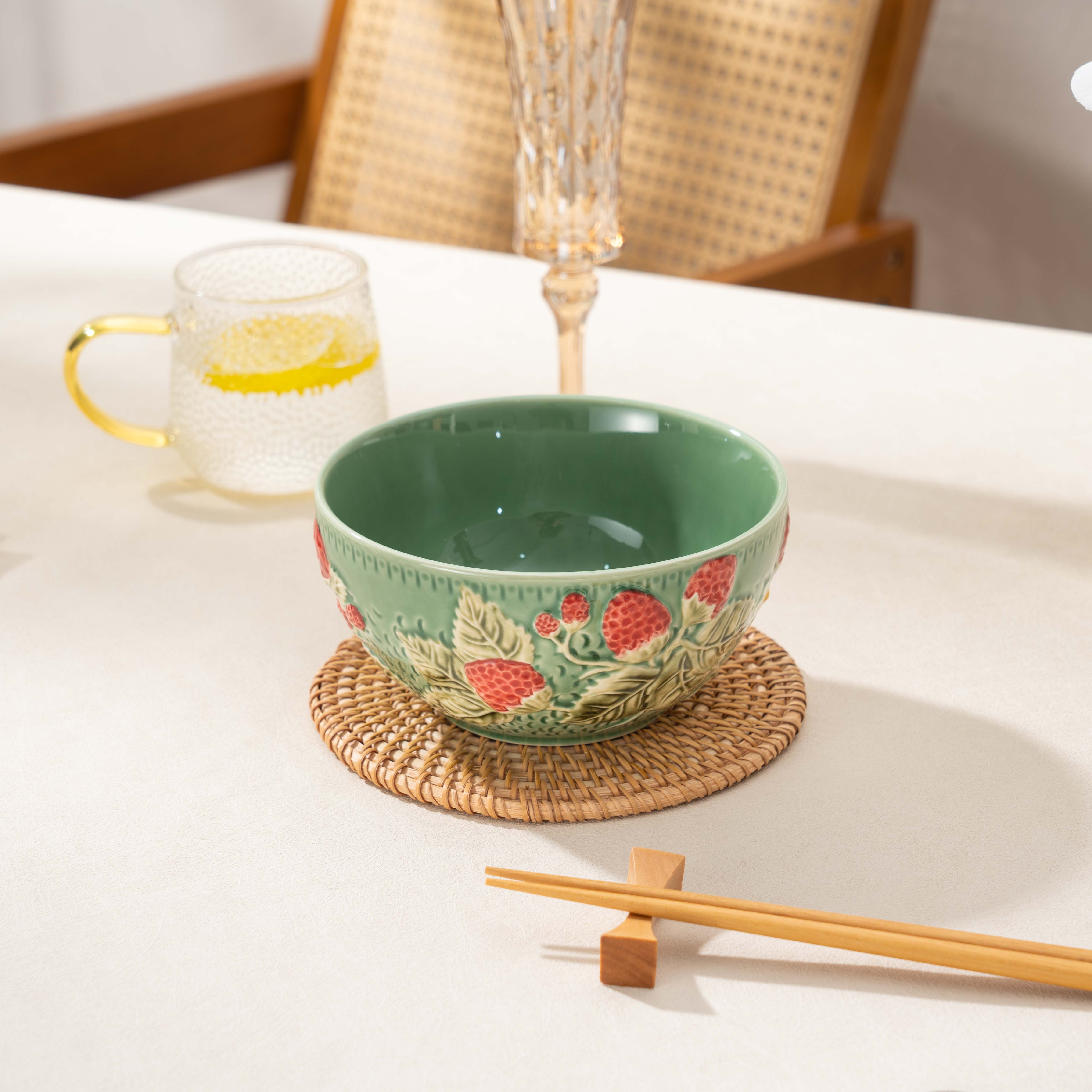 【SILESIA/出口原单】手绘野草莓-4.8英寸米饭碗两个装