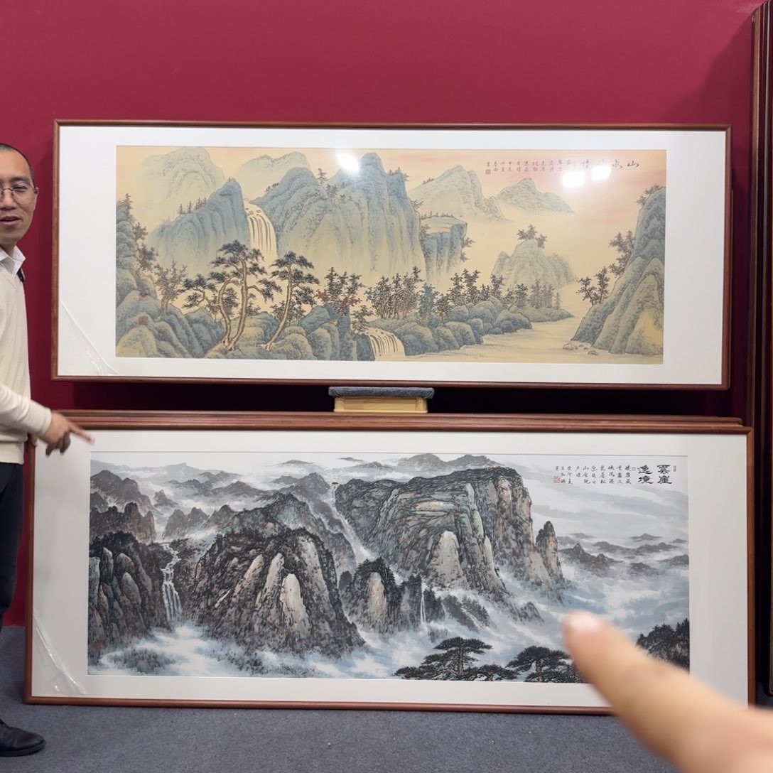 国画手绘带框作品210成80