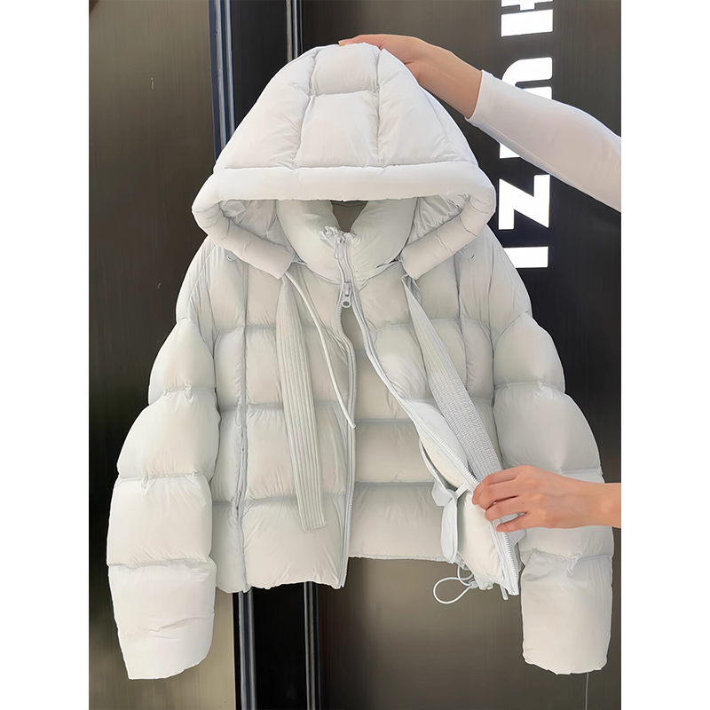 加厚防寒连帽面包服外套女冬季新款极简风宽松百搭休闲棉袄上衣潮