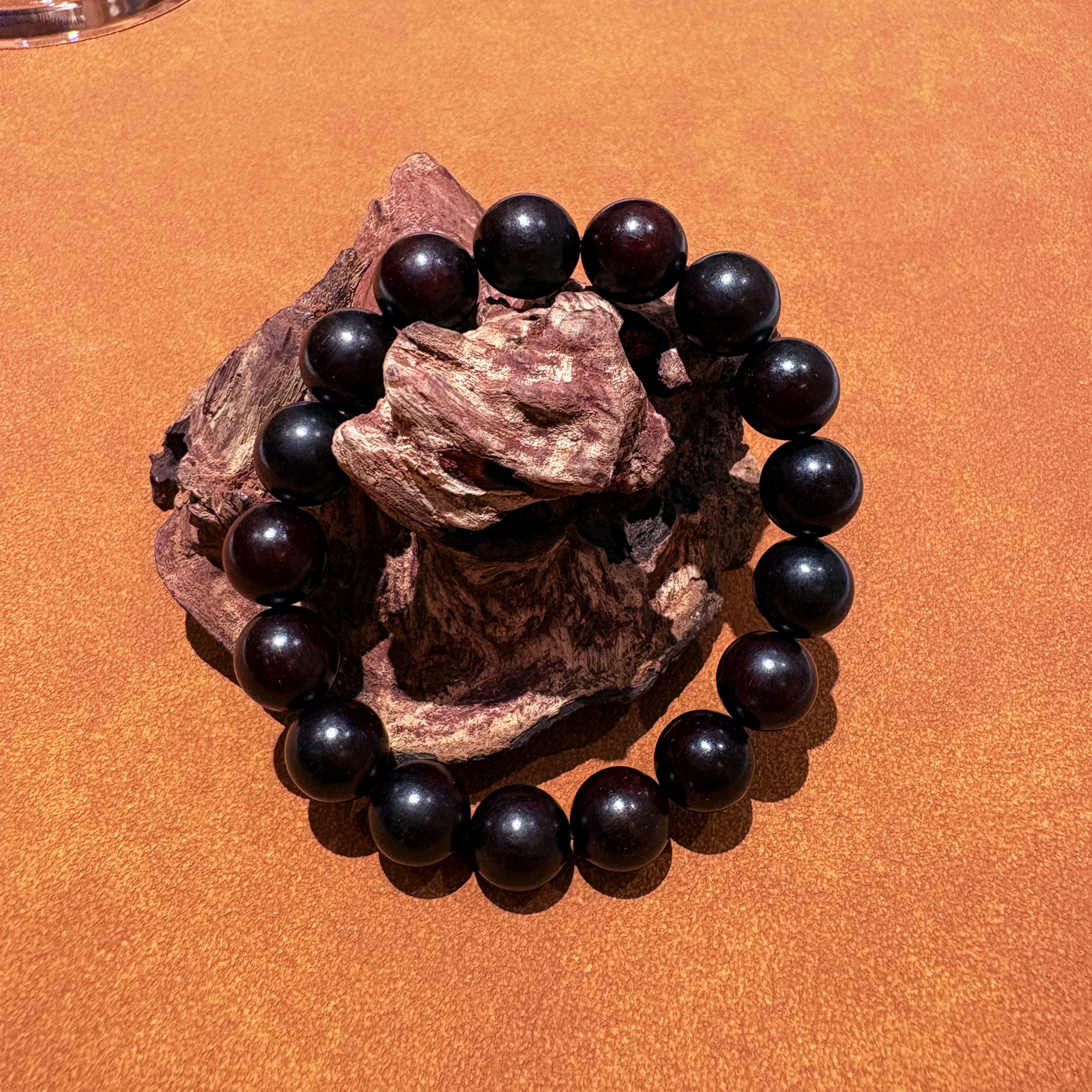 印度小叶紫檀卡12圆珠单圈手串