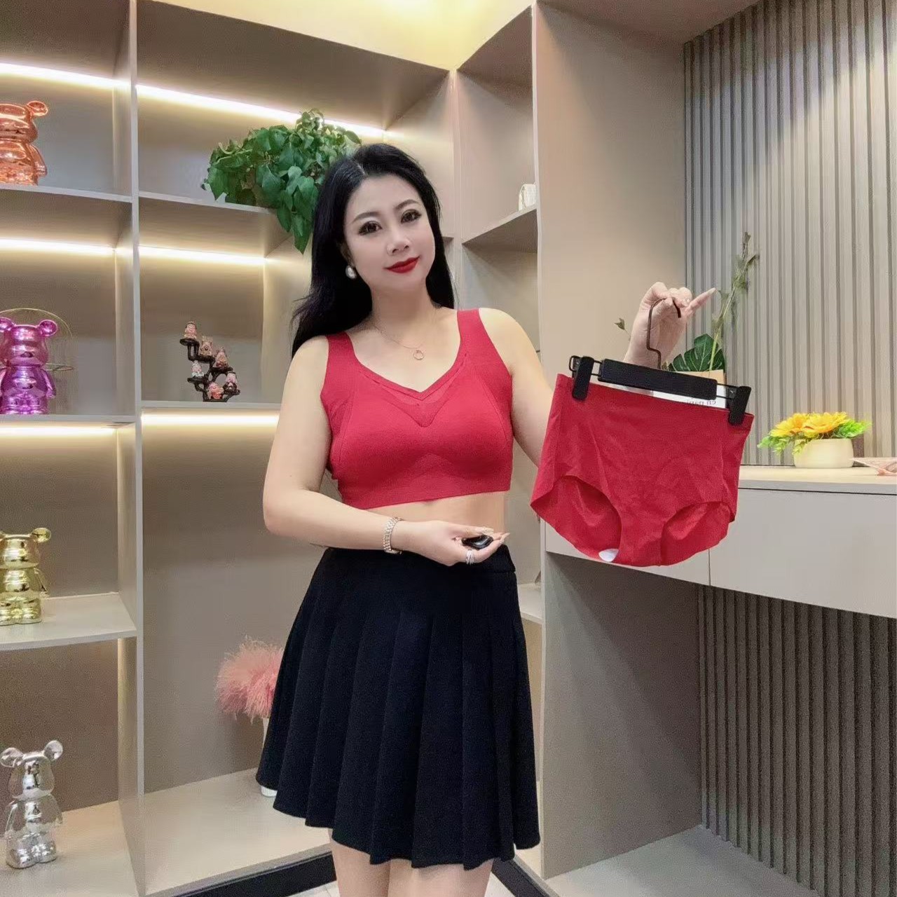 爆款美背套装-米 769 加肥加大舒适微透设计款胖MM大码女装新款