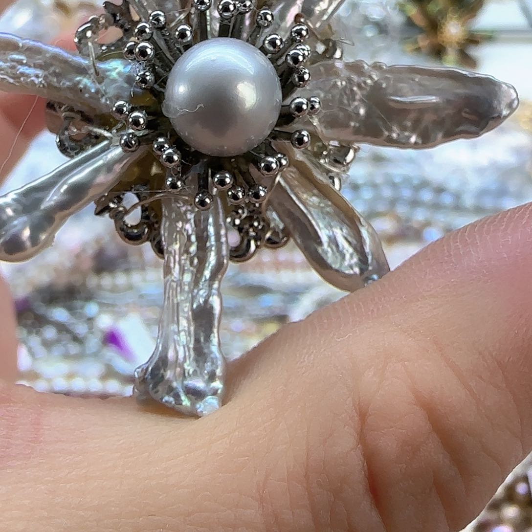 银S925镶嵌413淡水珍珠