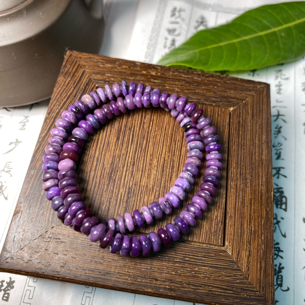 南非老矿苏纪石舒俱来老料算盘珠手串多样性发一/P123宽6m+重11g+