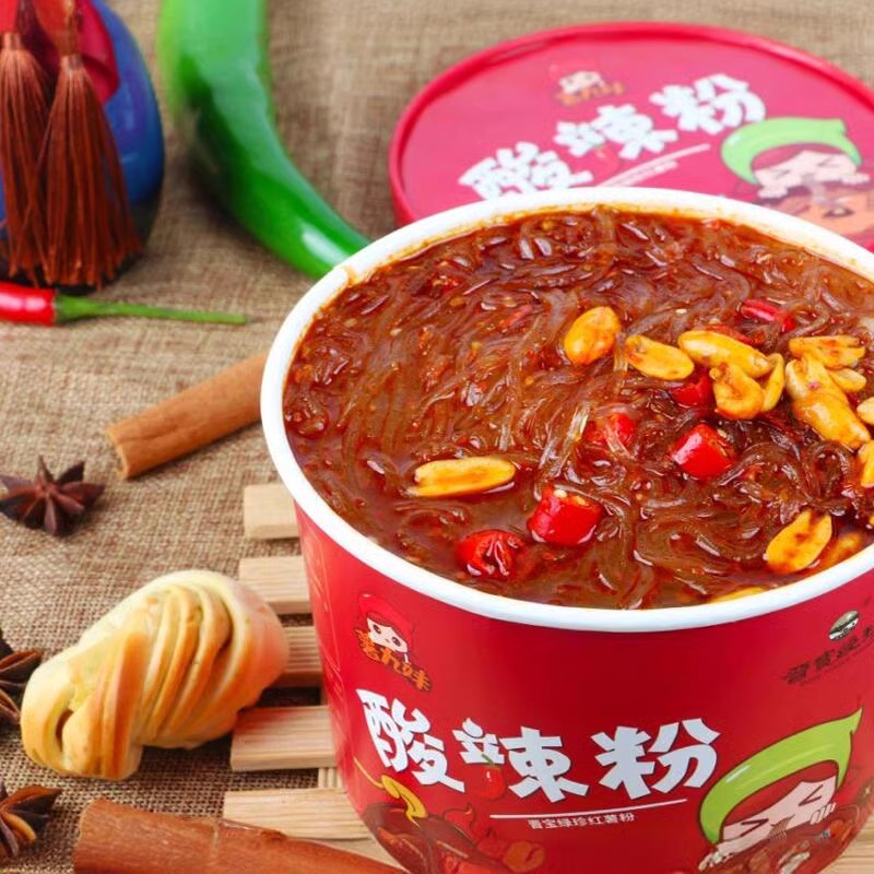 晋宝绿珍薯九妹酸辣粉非油炸纯红薯粉丝冲泡免煮宵夜速食