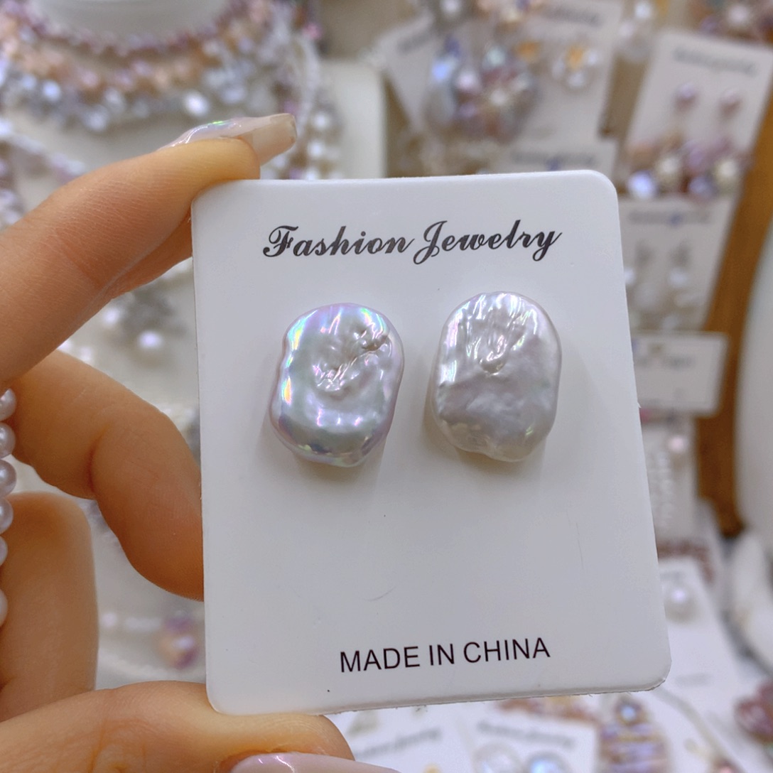 淡水珍珠耳饰银S925镶嵌