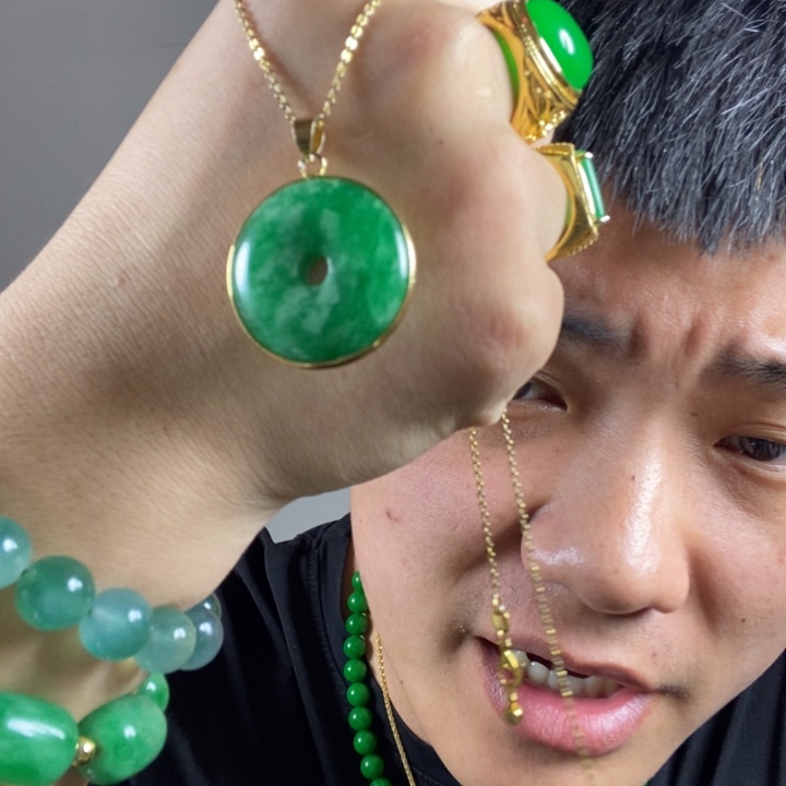 吊坠(赠链)未镶嵌翡翠高端时尚30mm平安扣吊坠