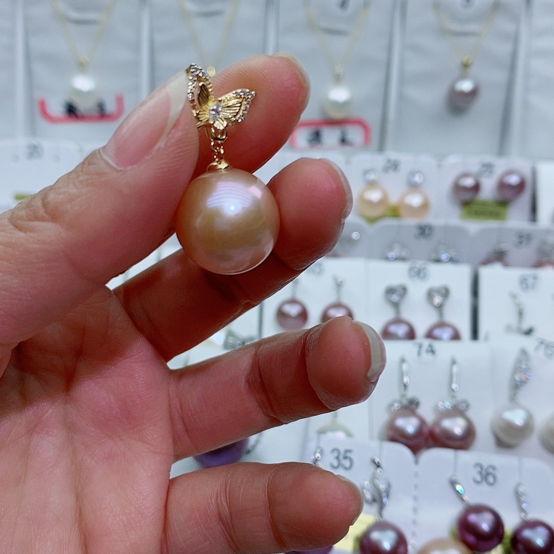 淡水珍珠项链银S925镶嵌沉**i