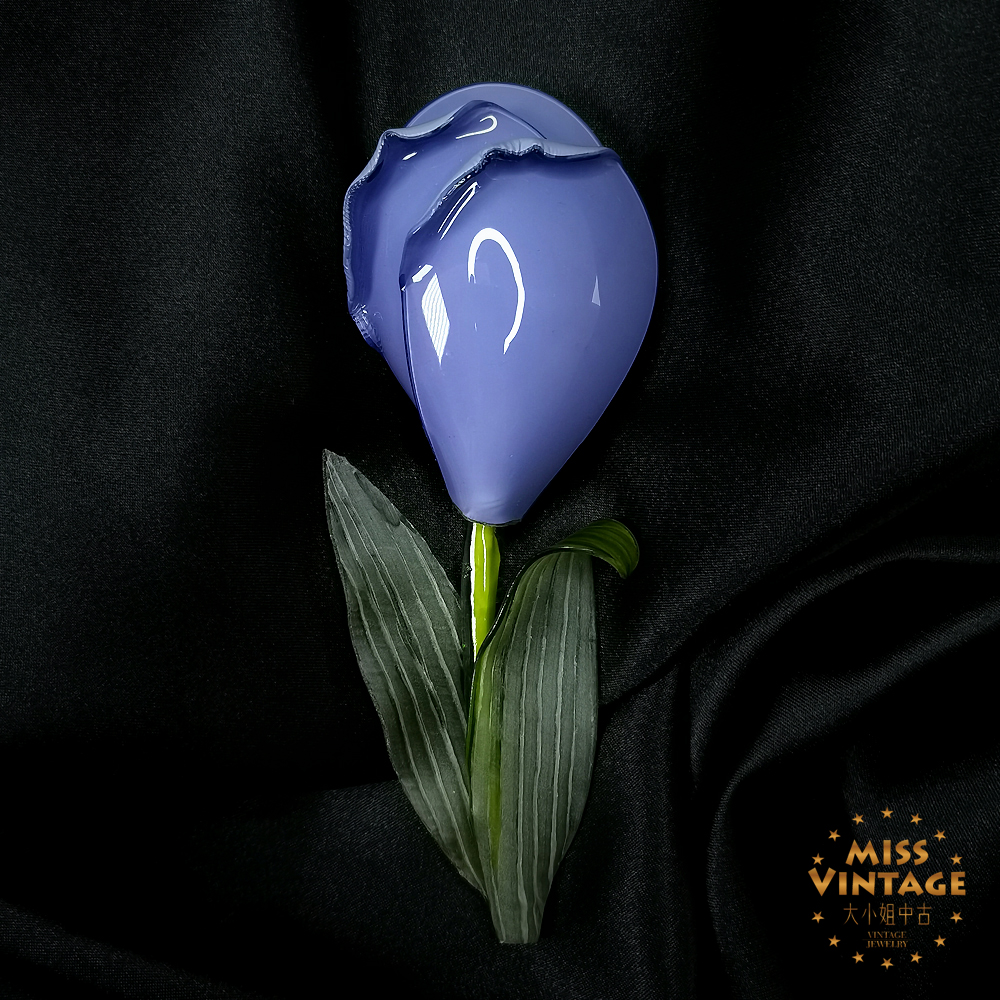法国cilea Paris手工定制蓝紫郁金香胸针[5501121-001]