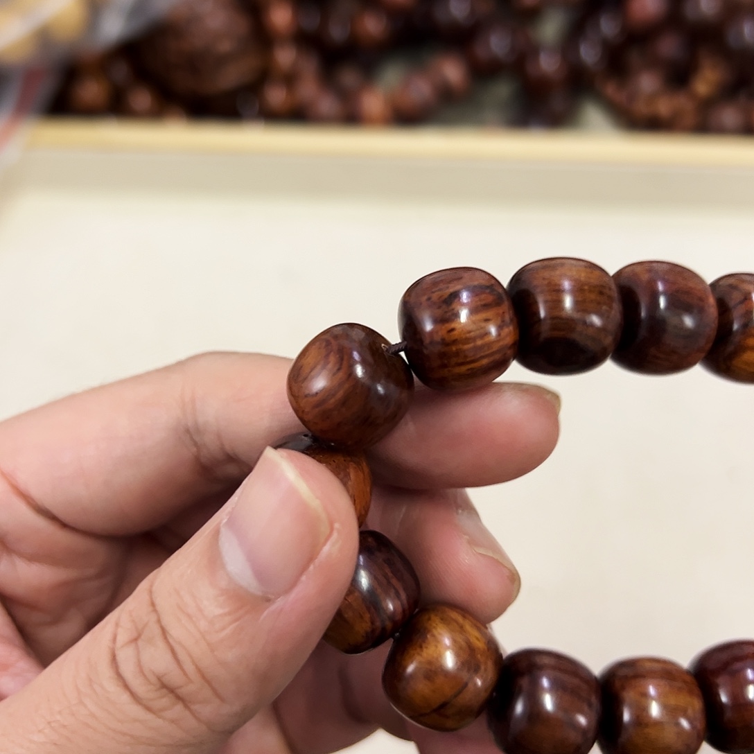 手串/手链黄花梨/降香黄檀14mm桶珠老料混串