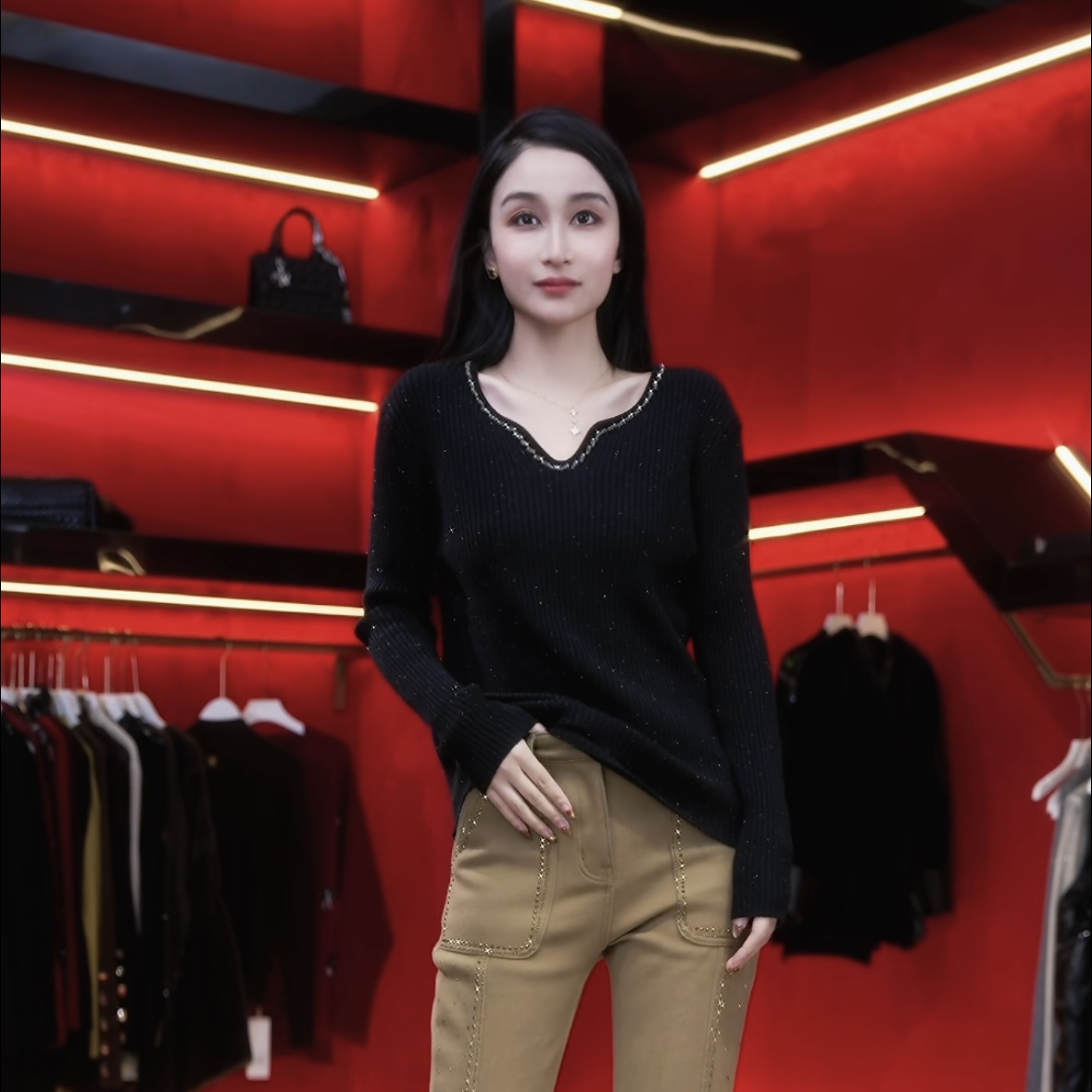 秋冬不规则领时尚气质修身显瘦长袖打底衫A457