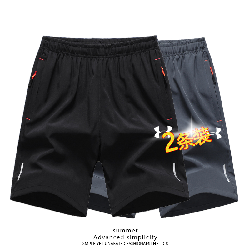 男士夏季透气宽松短裤速干冰爽轻薄时尚休闲短裤潮流中裤五分裤