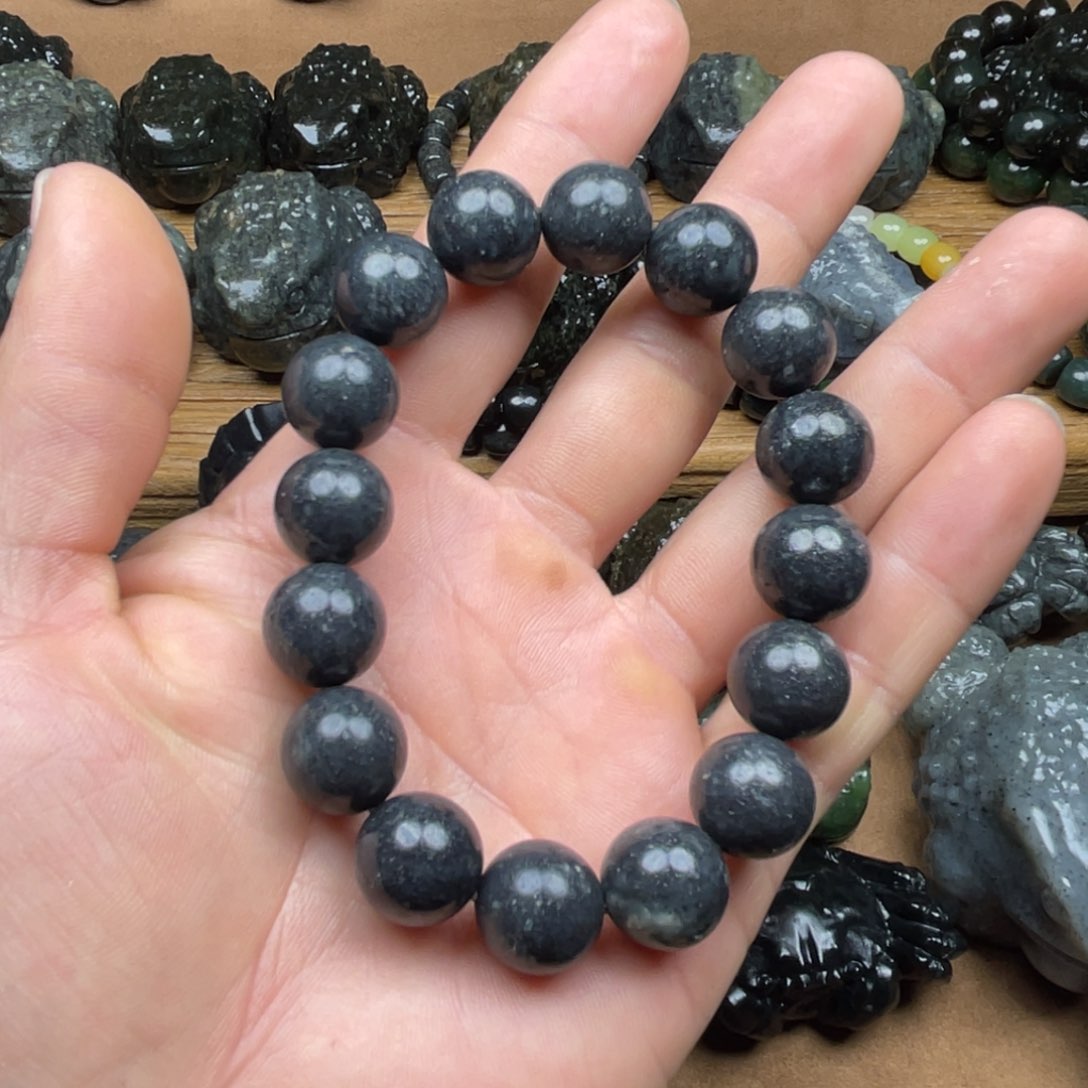 和田玉和田玉手串14mm珠未镶嵌