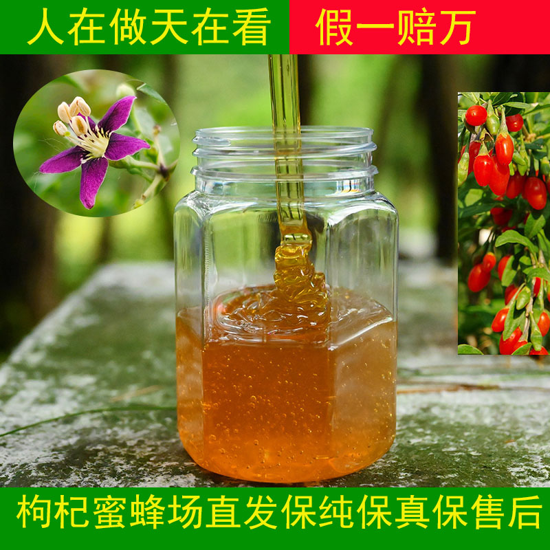【到手4瓶】枸杞花蜂蜜纯正天然枸杞花蜂蜜农家自产枸杞花蜂蜜正品