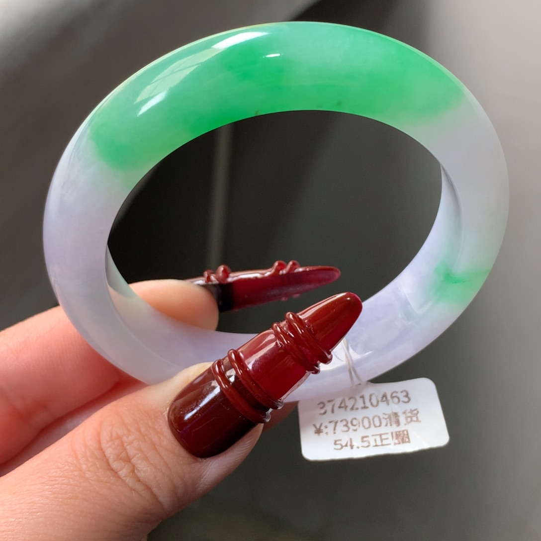 翡翠手镯未镶嵌春彩正圈