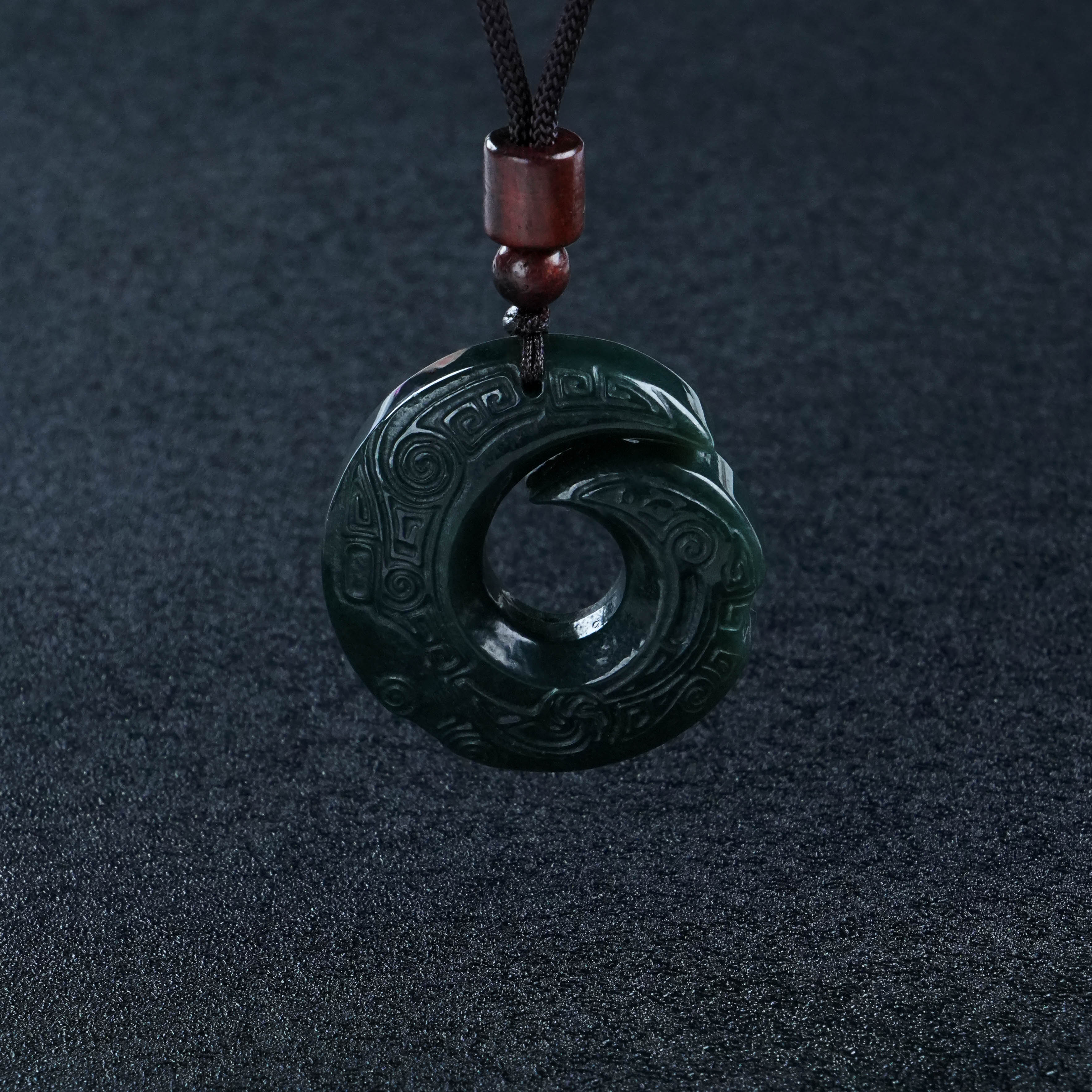 Y-648 天然和田玉青玉时来运转牌 配绳