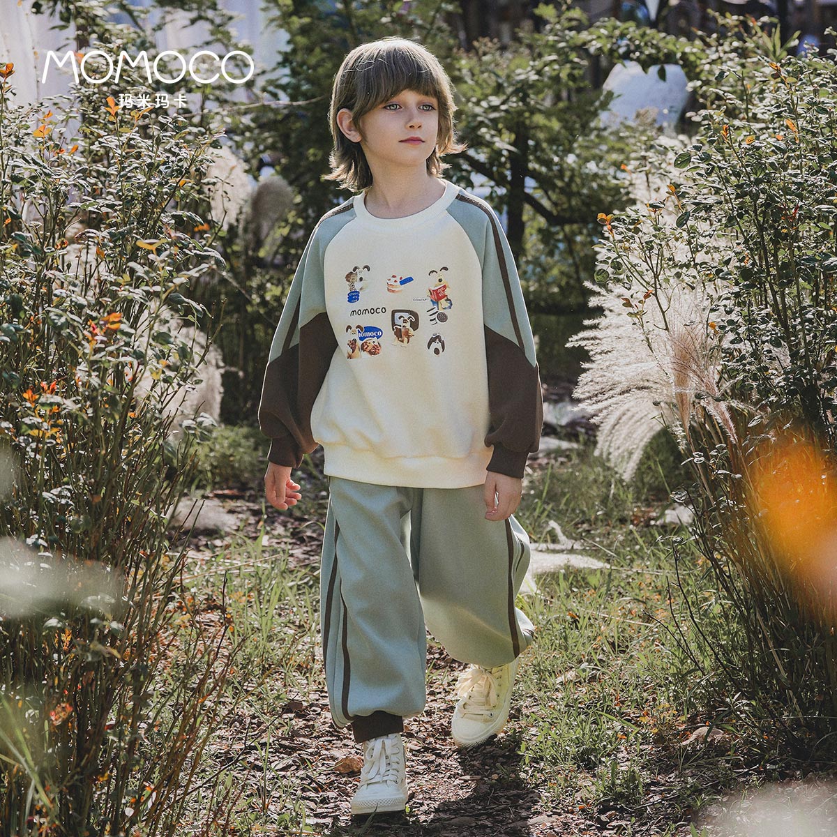 MOMOCO/玛米玛卡秋季新款男童卡通动漫韩版套装77330578002