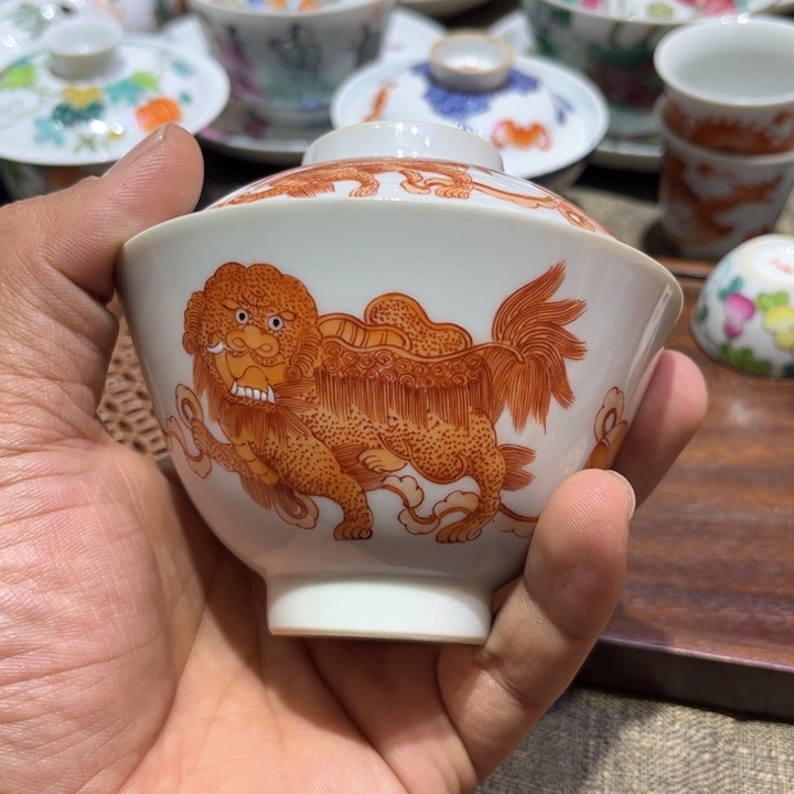 纯手绘精品盖碗杯