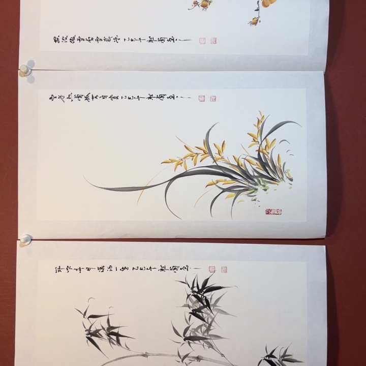 国画听兰老师花鸟